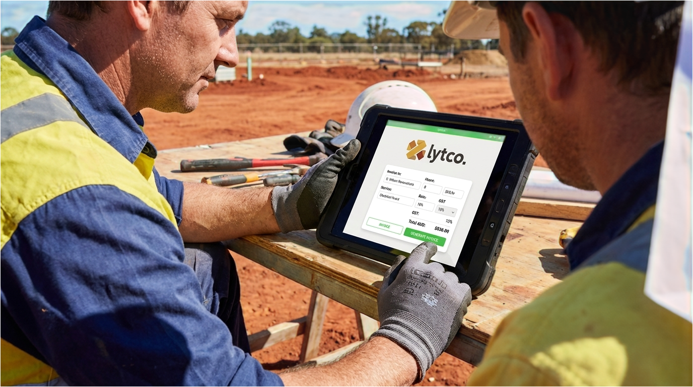 Tradie using Lytco on site
