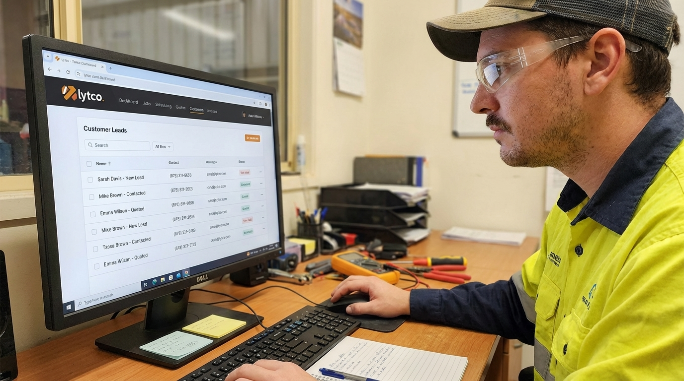 Tradie using Lytco on site